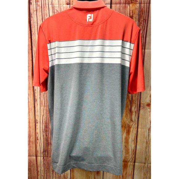 FootJoy FJ Mens Athletic Fit Golf Coral Gray Polo Large - Picture 2 of 6